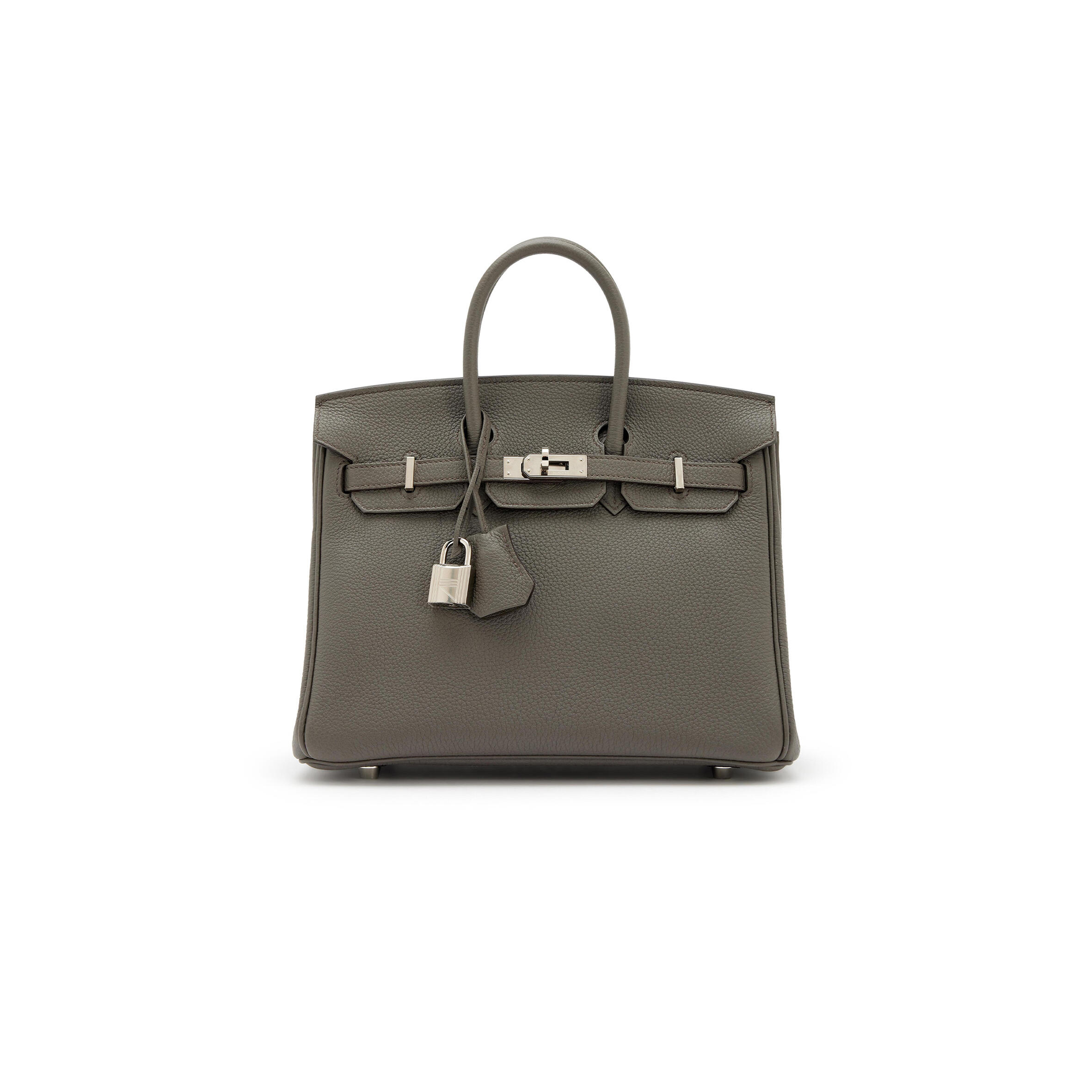 H**me5 BIRKIN 25 TOGO LEATHER PEWTER GREY SILVER BUCKLE BAG BK258FTGSS (25*20*13cm) Master Quality